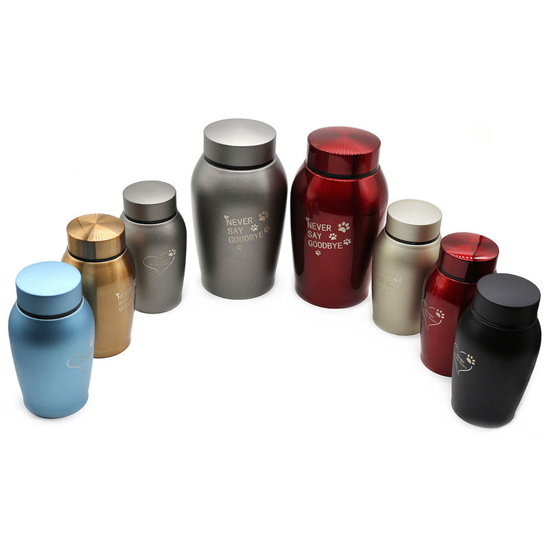 Peças de usinagem CNC de alumínio personalizadas Jar Memorial Gato Cão Produtos funerários Fechado Urna de animais de estimação de aço inoxidável